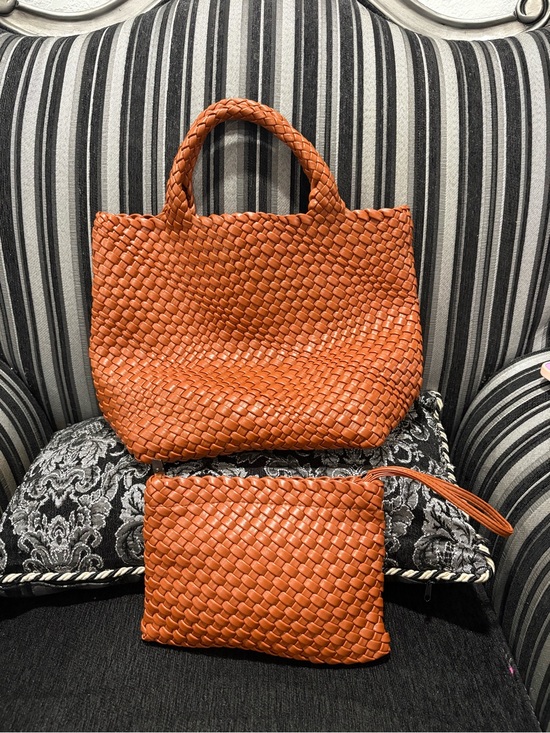 Source Unknown Handbags - Source Unknown Woven Tote and Wristlet - Rustic Orange